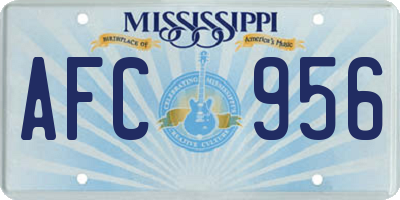 MS license plate AFC956