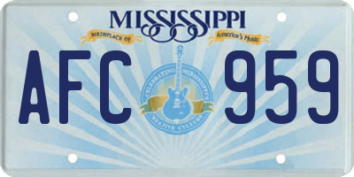 MS license plate AFC959
