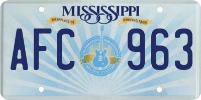 MS license plate AFC963