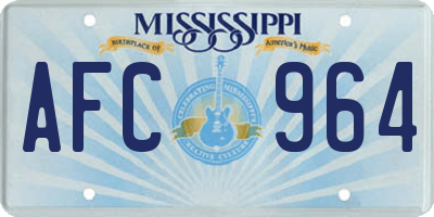 MS license plate AFC964
