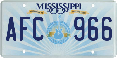 MS license plate AFC966