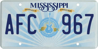 MS license plate AFC967