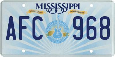 MS license plate AFC968