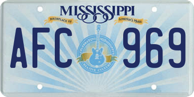 MS license plate AFC969