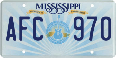MS license plate AFC970