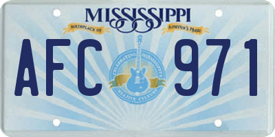 MS license plate AFC971