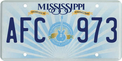 MS license plate AFC973