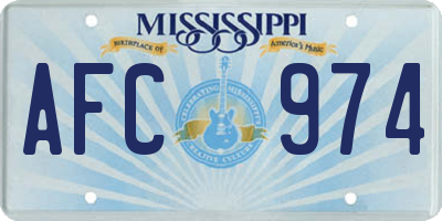 MS license plate AFC974
