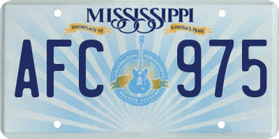 MS license plate AFC975