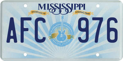 MS license plate AFC976