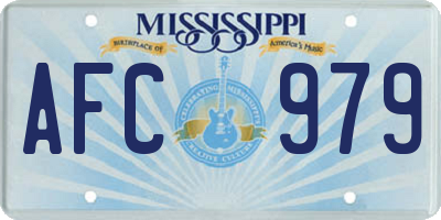 MS license plate AFC979