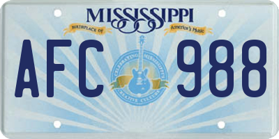 MS license plate AFC988