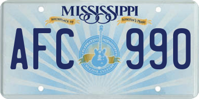 MS license plate AFC990