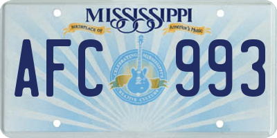 MS license plate AFC993