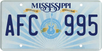MS license plate AFC995