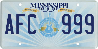 MS license plate AFC999