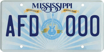 MS license plate AFD000