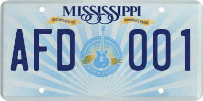 MS license plate AFD001
