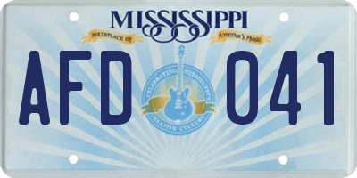 MS license plate AFD041