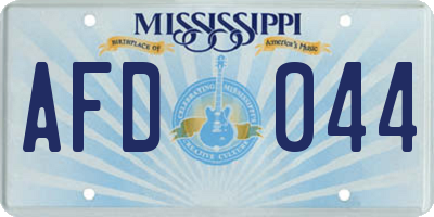 MS license plate AFD044