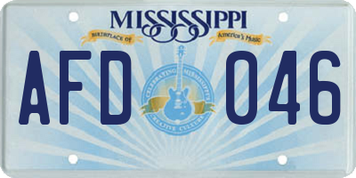 MS license plate AFD046