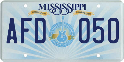 MS license plate AFD050