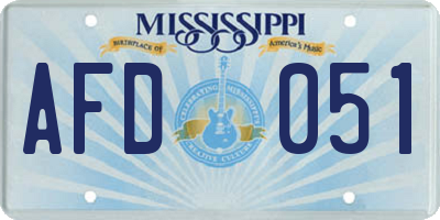 MS license plate AFD051