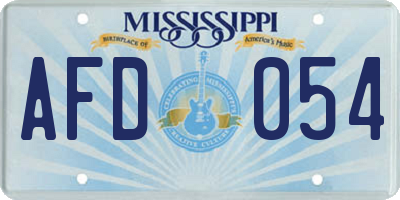 MS license plate AFD054