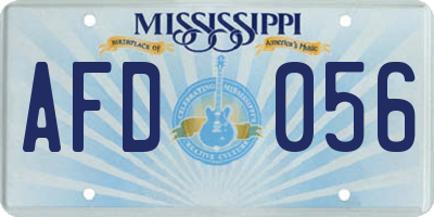MS license plate AFD056