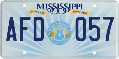 MS license plate AFD057