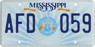 MS license plate AFD059