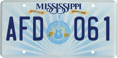 MS license plate AFD061