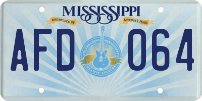 MS license plate AFD064