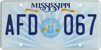 MS license plate AFD067