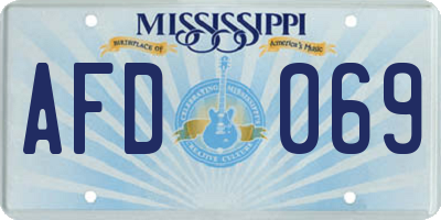 MS license plate AFD069