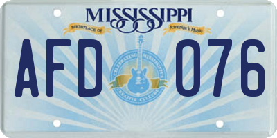 MS license plate AFD076