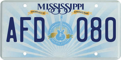 MS license plate AFD080
