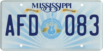 MS license plate AFD083