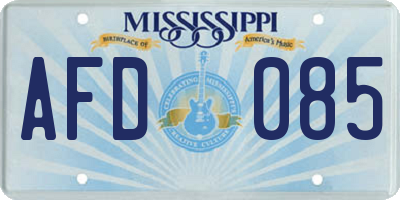 MS license plate AFD085