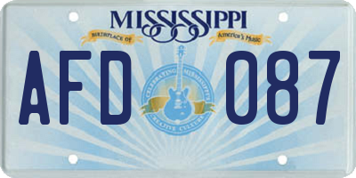 MS license plate AFD087