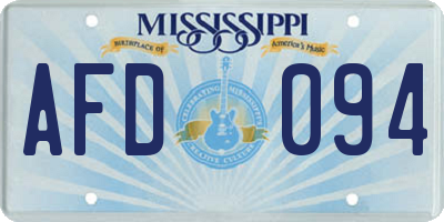 MS license plate AFD094