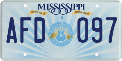 MS license plate AFD097