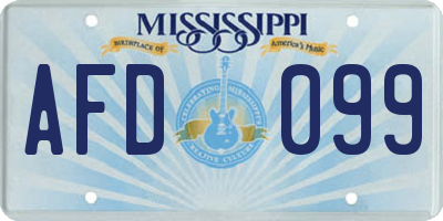 MS license plate AFD099