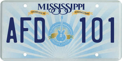 MS license plate AFD101
