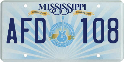 MS license plate AFD108
