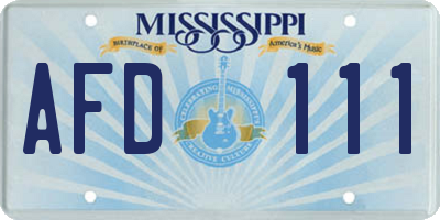 MS license plate AFD111
