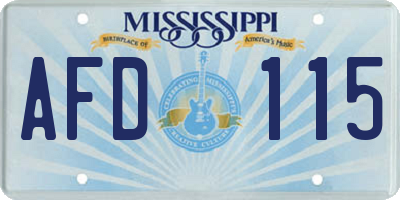 MS license plate AFD115