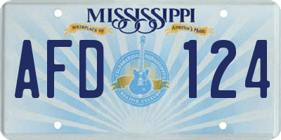MS license plate AFD124