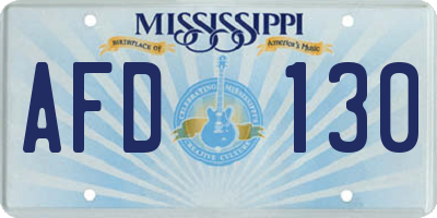 MS license plate AFD130
