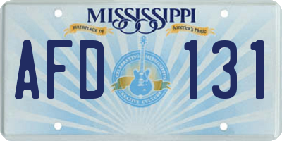 MS license plate AFD131